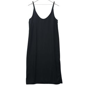 Everlane Elegant Black Slip Midi Dress
